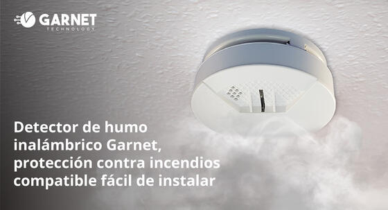 Detector de humo inalámbrico Garnet, protección contra incendios compatible fácil de instalar