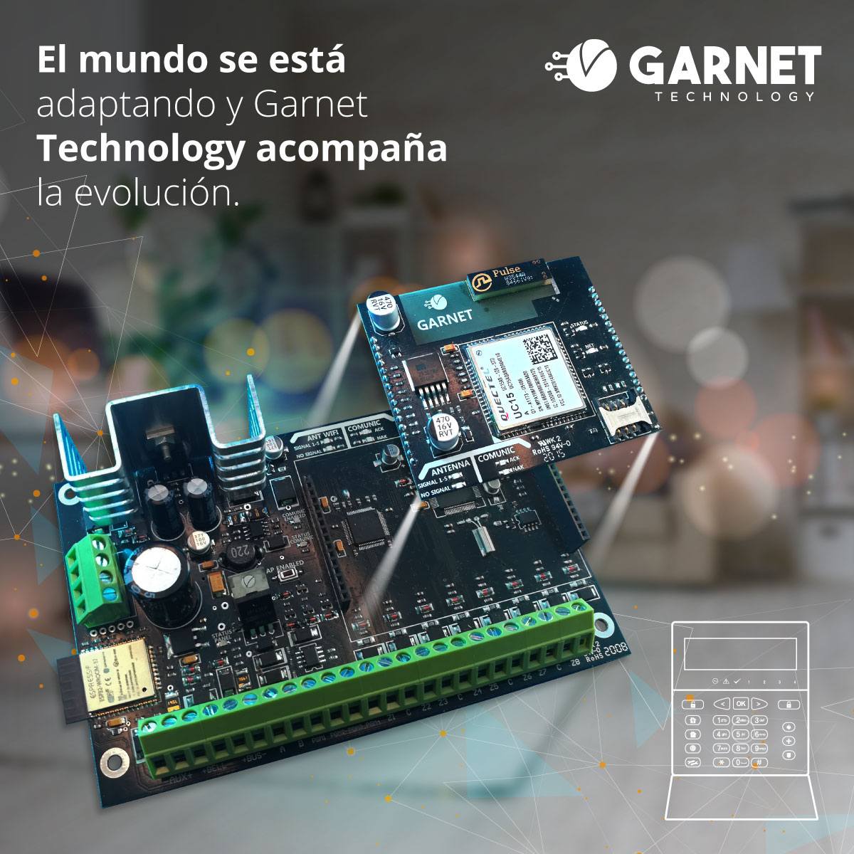 Panel de alarma PC-900 de GarnetTechnology