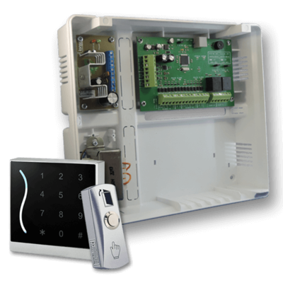 CP-4000F Kit Control de accesos con lectora, botón REX y fuente