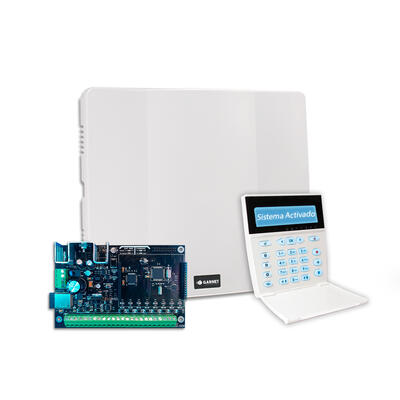 PC-900G-LCD Central de alarma hibrida, 8 zonas, permite expansión hasta 32 zonas con módulo EXP-8Z, 4 particiones y con comunicador WiFi integrado.