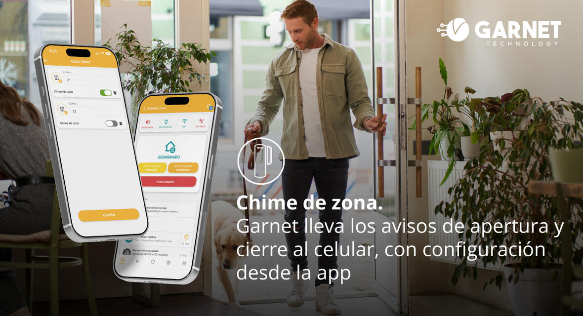 Chime de zona, configuración desde Garnet Control Pro